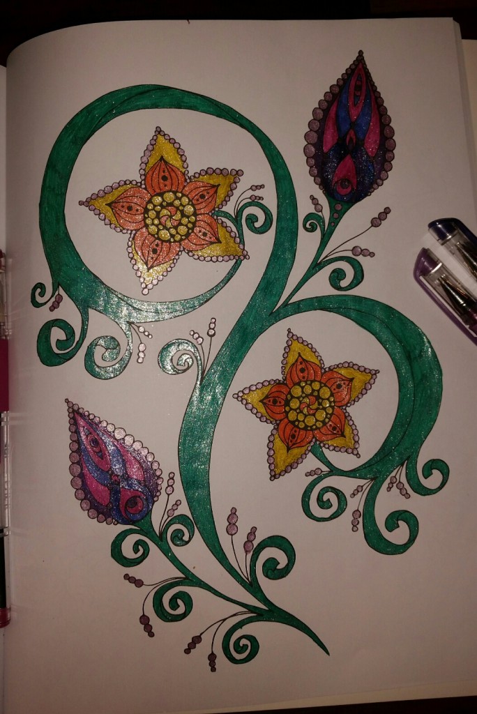 gel pen flowers